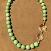 dyed green magnesite & antique crystal