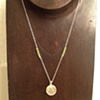 silver & prehnite & peridot lotus flower