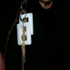 white rectangle shell & gold chains