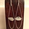 aquamarine & silver chain drop earrings
