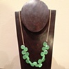 green glass & brushed gold necklace