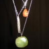 jade & aventurine & silver three strand