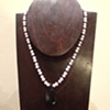 light grey pearls & quartz teardrop