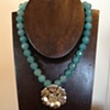 blue quartz & turkish silver flower