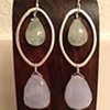 aquamarine & blue lace agate double drop earrings