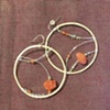 carnelian, aventurine, smoky quartz hoops
