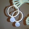 navy & light blue chalcedony hoops