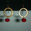 ruby quartz & gold hoops