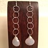 natural blue chalcedony & silver circle drop earrings
