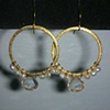 lemon quartz, pearls, gold filled hoops