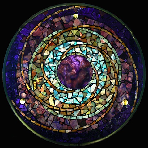 Stained Glass Mosaic Mandala Planet by David Chidgey