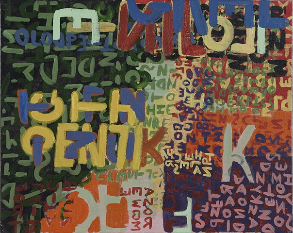 Letter abstract painting, automatic writing