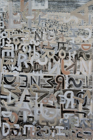 Letter abstract painting, automatic writing