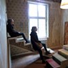 Visitors on stairs