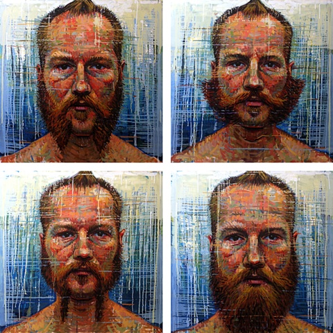 beard, moustache, man, male, face, head, portrait, painting, art, matthew ivan cherry, artist