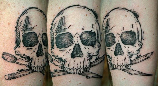 tattoo tatouage montreal sylvie le sylvie royal skull