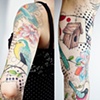 oiseaux couleurs half sleeve