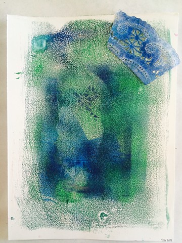 Gelatin, Gelatin Print, Gelli Print, Acrylic, Multi Media Paper