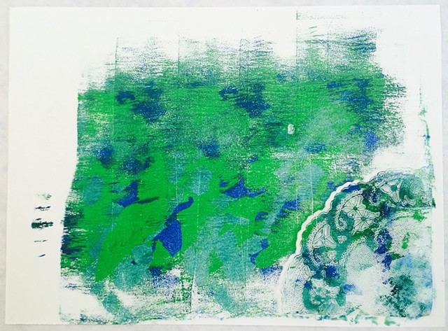 Gelatin, Gelatin Print, Gelli Print, Acrylic, Multi Media Paper