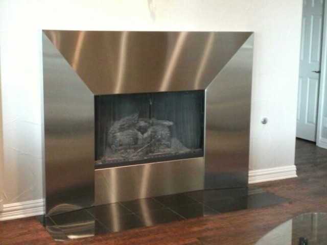 Robert N. Wohlfeld Inc. - Stainless Steel Fireplace Surround Beveled Detail