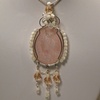Pink Cateye glass cameo pendant