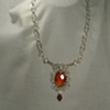 red/orange CZ necklace with Sterling Silver