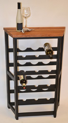 Handmade wooden wine rack