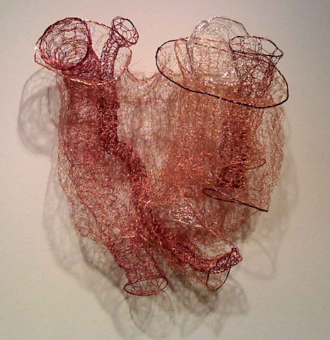 "Cardiogenic", The Diaphanous Organs series are fantastic and surreal handmade metal netting inspired by the details of anatomy.