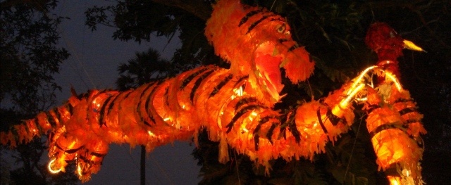 tiger the size of a bus from the cambodian carnival (see more at the community arts section)
