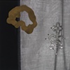 Untitled (curtain with brown shape)