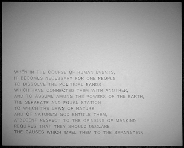 The Course of Human Events (Declaration of Independence, Thomas Jefferson, 1776)