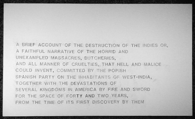 A Brief Account... (Bartolomé de las Casas, 1542)