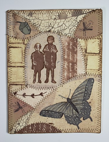 photopolymer intaglio, polyester plate intaglio, print collage, swallowtail butterfly, mixed media
