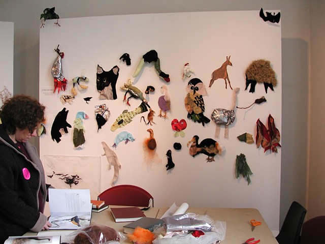 collaborative workshop, sewing workshop, extinct species art