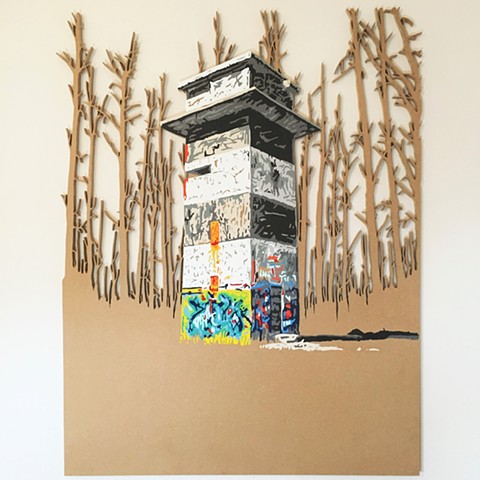 hunting tower military urban greaffiti street art