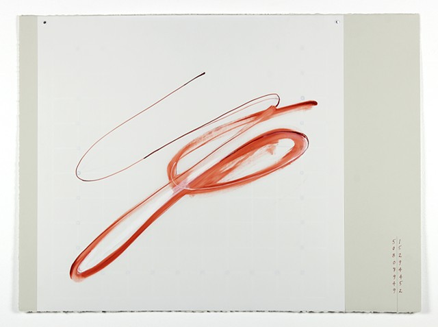 Red abstract mixed media drawing by Yvette Kaiser Smith.