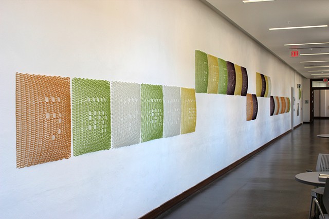 Lifesaver Movement in e, Yvette Kaiser Smith crocheted fiberglass sculpture installation at UIUC Lincoln Hall ATLAS