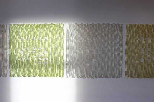 Lifesaver Movement in e, Yvette Kaiser Smith crocheted fiberglass sculpture installation at UIUC Lincoln Hall ATLAS