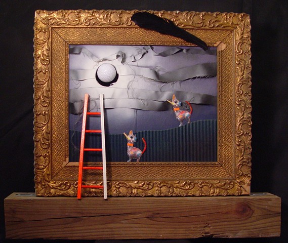 Melina's and Betsy's Dogs Barking/Howling at the Moon (with thanks to Joan Miro), Recto: Dmitri and Sam