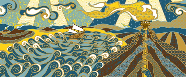 Batik Design for American Batik Design Competition 2013 by Donna Backues.