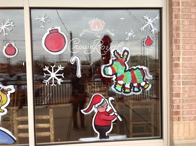 holiday window painting