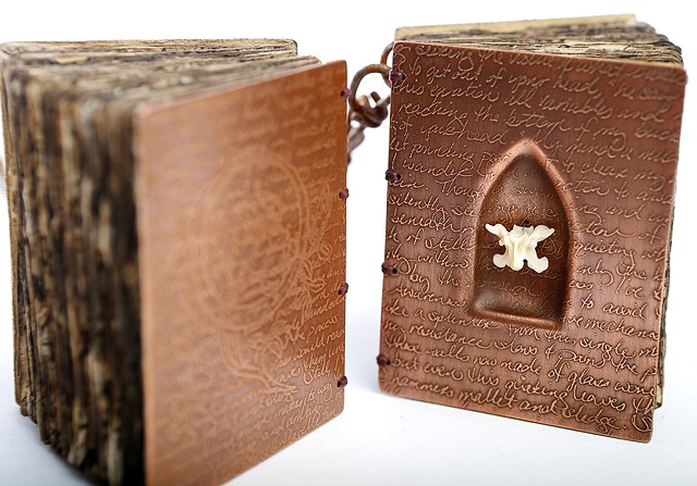 Hanging book installation