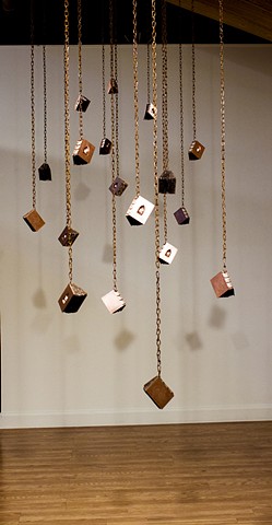 Hanging book installation