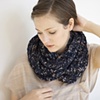 Chunky Marled Loop Scarf--Navy