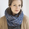 Chunky Marled Loop Scarf--Slate Blue