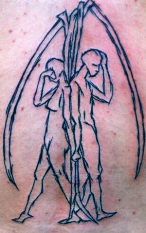 sketch angel tattoo