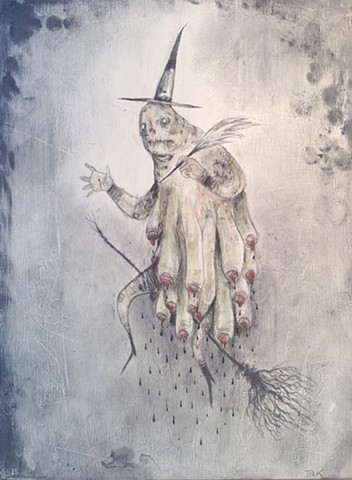 Witch, demon, evil, black milk, evil spell, witchcraft painting artwork