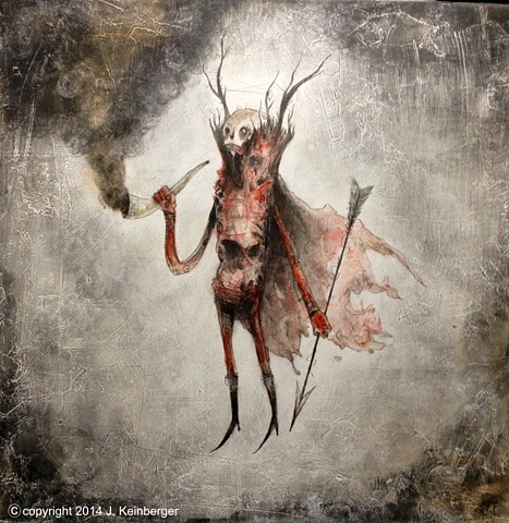 art depicting the wild hunt, the end of summer, autumn, halloween ghosts devils