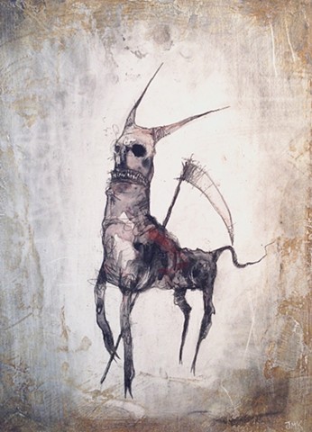 artwork depicting demon, autumn, cool weather, end of summer