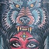 wolf head indian woman and hourglass